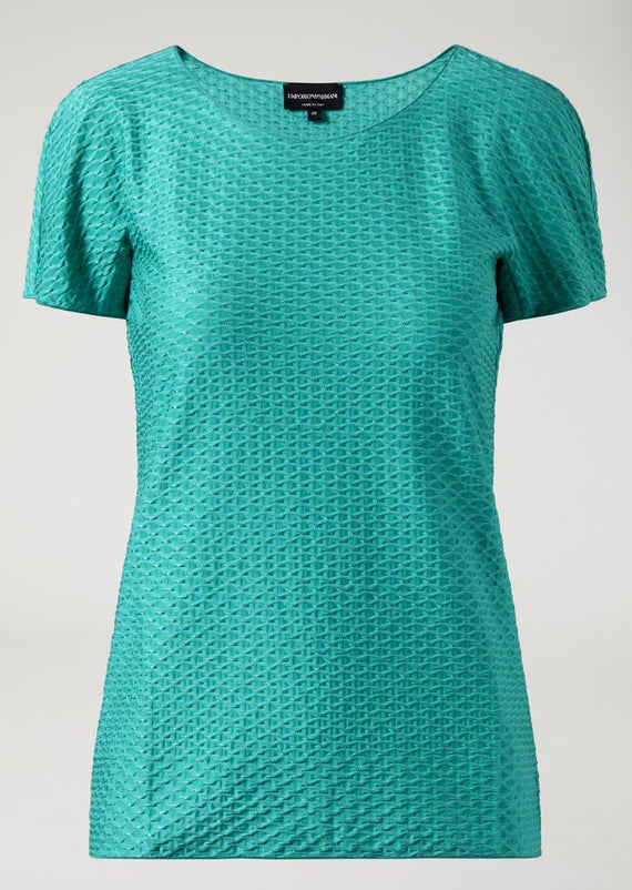 sweater in scuba with sleeves in silk